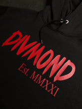 Load image into Gallery viewer, Black "Divmond Est. 2021" Hoodie (Red)