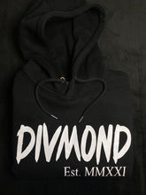 Load image into Gallery viewer, Black "Divmond Est. 2021" Hoodie (White)